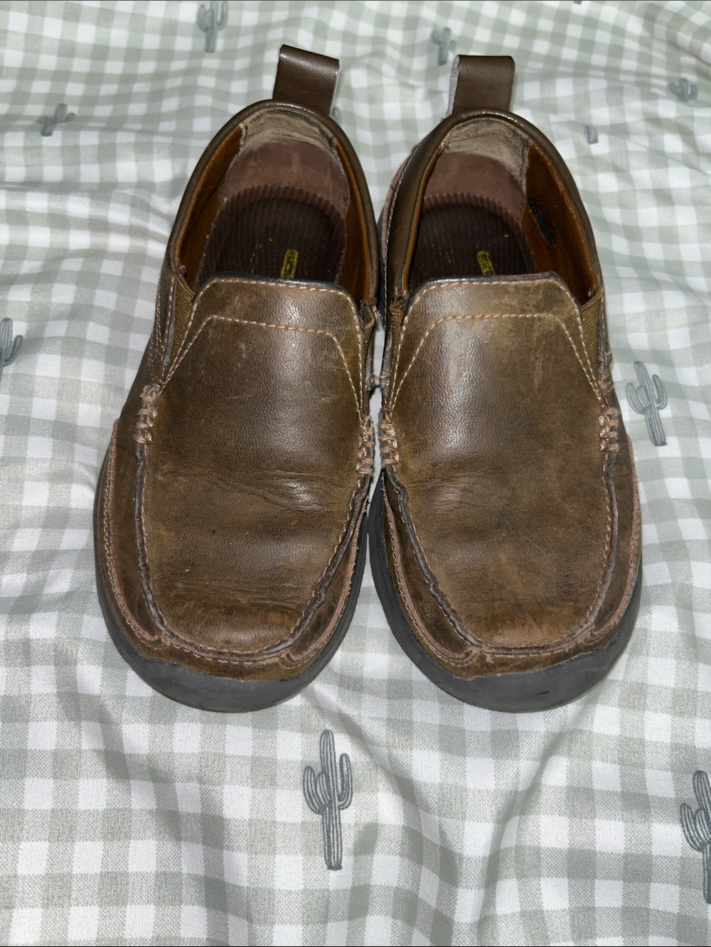 Skechers Brown Slip-On Casual Leather Loafers